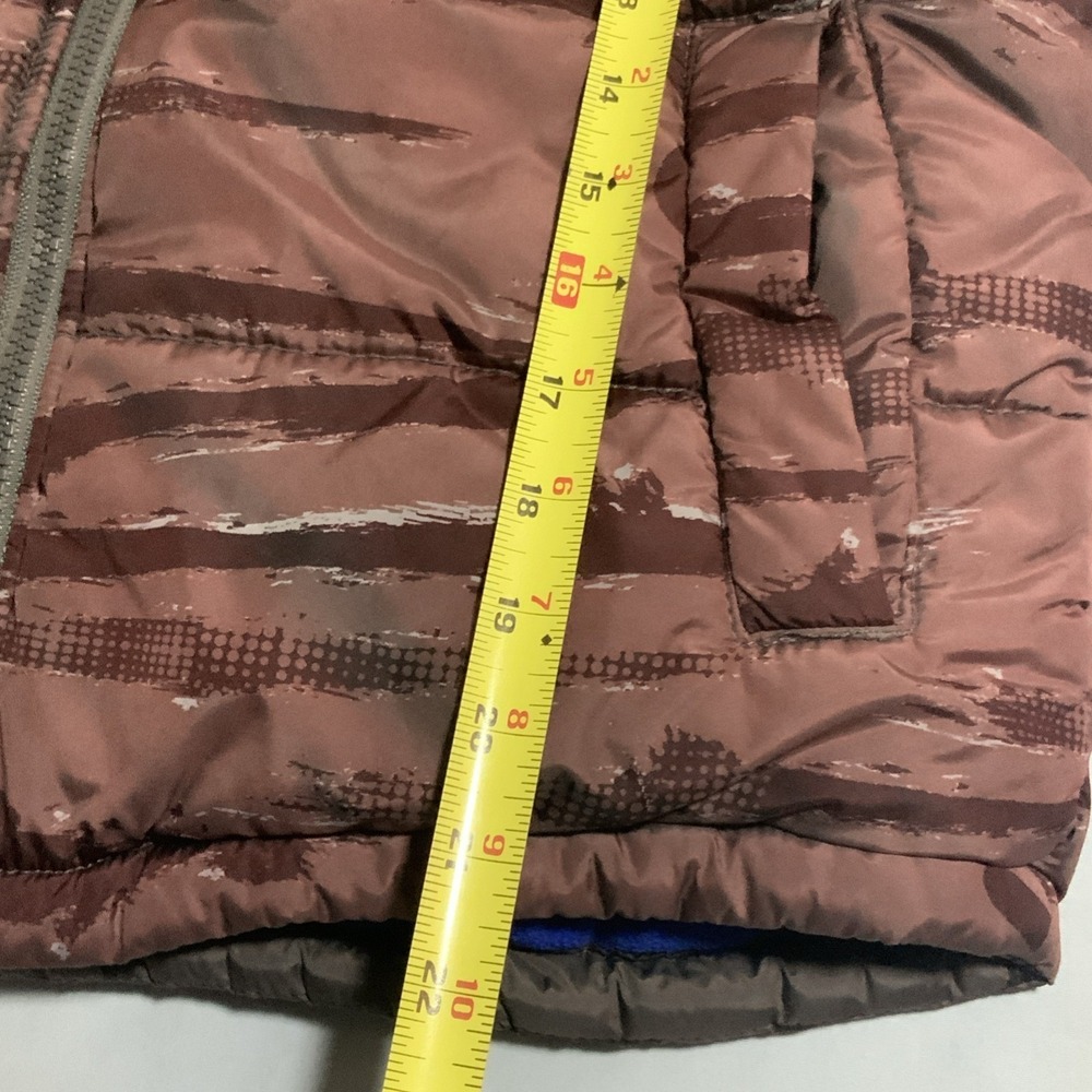 Old Navy Abstract Stripe Puffer Fleece‎ Lined Maroon Kids Large - Picture 6 of 6